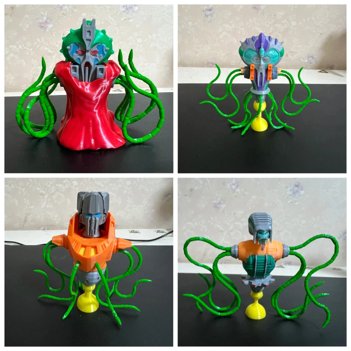 Busto Transformers Monstruo Tentáculos Verdes — Criatura Cinco Caras Edición Alien