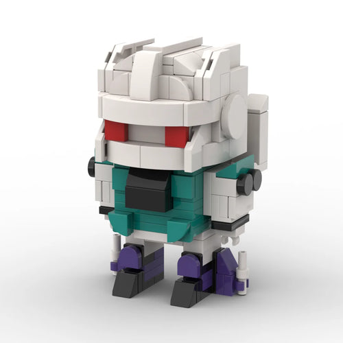 Figura Transformers Sixshot — Busto Chibi Gris y Turquesa Compacto