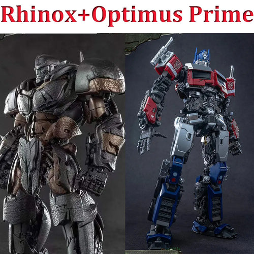 Dúo de Figuras Transformers Rhinox y Optimus Prime - Duelo Salvaje AMK