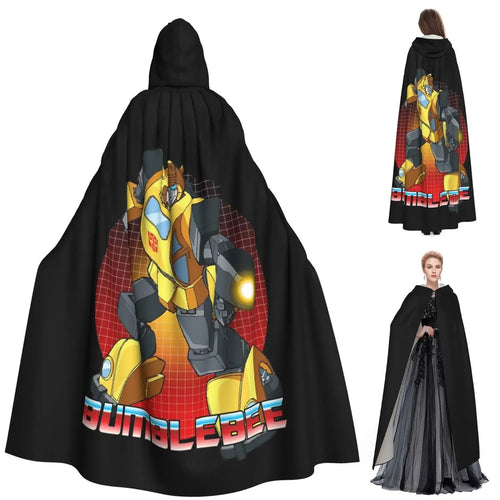 Capa de Transformers Bumblebee — Capa Larga con Capucha para Cosplay de Halloween