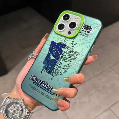 Coque de téléphone Transformers turquoise, logo bleu circuit imprimé, édition limitée 2023 – Transformers.
