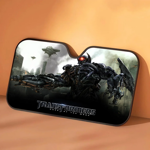 Parasol Transformers Logo Combat Silhouettes — Protección Solar Coche Edición Gris