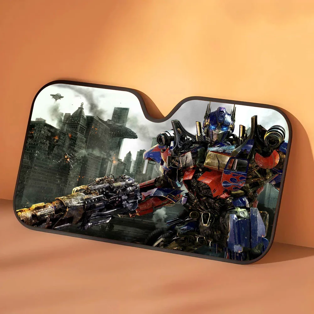Parasol Transformers Optimus Prime Batalla Urbana — Protección Solar Coche Ciudad Gris