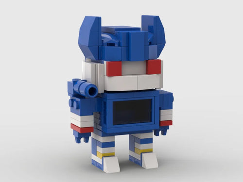 Figura Transformers Soundwave Clase Ladrillo — Azul y Blanco Cassette Integrado