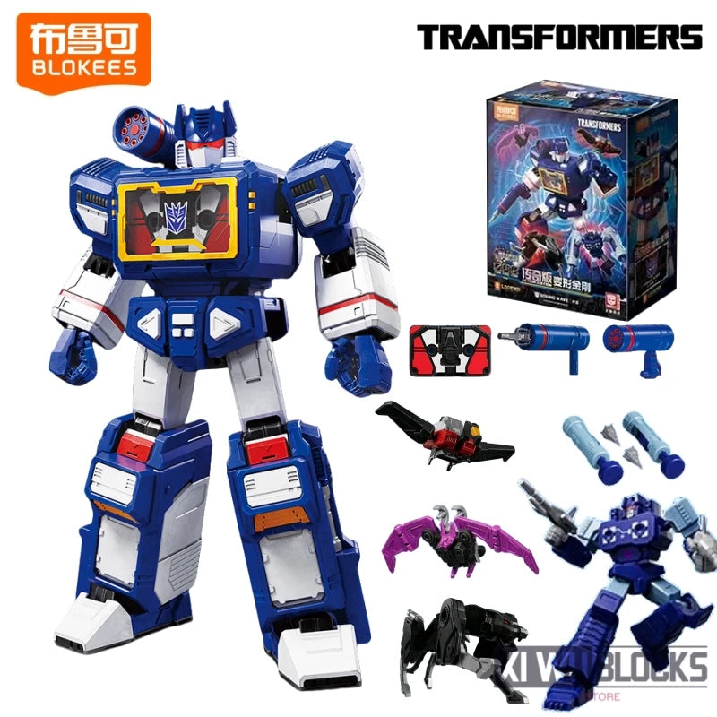 Figura Transformers Soundwave Blitzwing Estándar — Ladrillo Azul Noche Casete Integrado Articulado