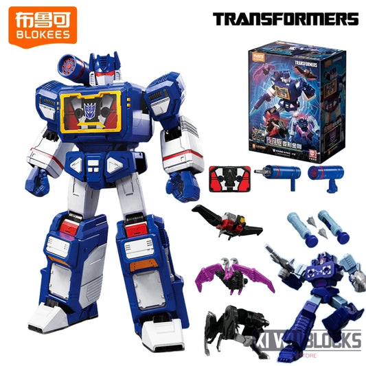 Figura Transformers Soundwave Blitzwing Estándar — Ladrillo Azul Noche Casete Integrado Articulado