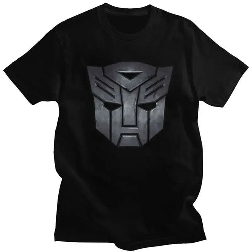 T-shirt noir logo Autobots argenté au centre, style sobre et moderne – Transformers.