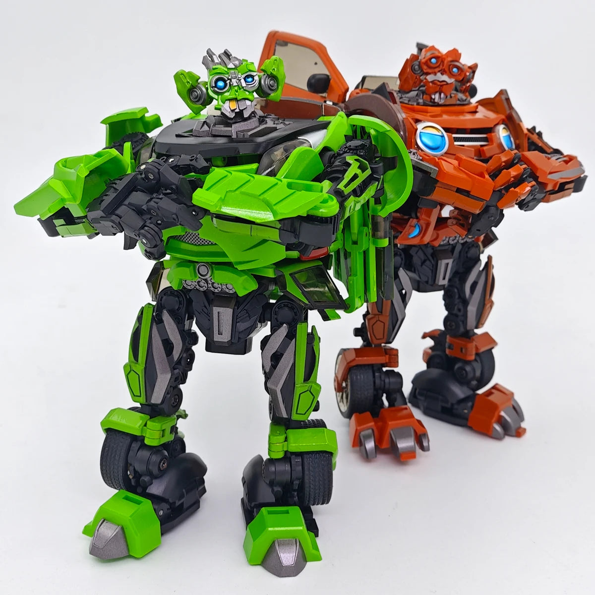 Figura Transformers Skids y Mudflap — Dúo Gemelo Verde Tonto Unique Toys