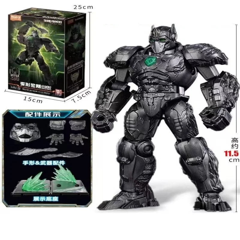 Figura Transformers Optimus Primal Modo Robot - Armadura Negra Emblema Verde