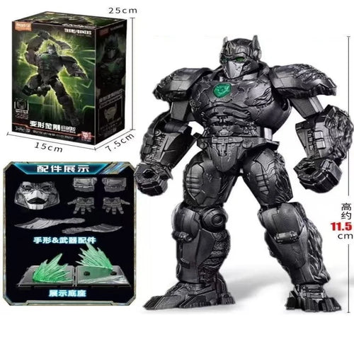 Figura Transformers Optimus Primal Modo Robot - Armadura Negra Emblema Verde