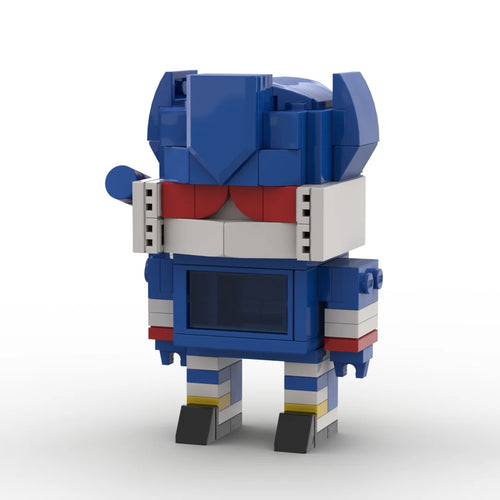 Figura Transformers Soundwave 2.0 — Ladrillo Azul y Blanco Nueva Pose