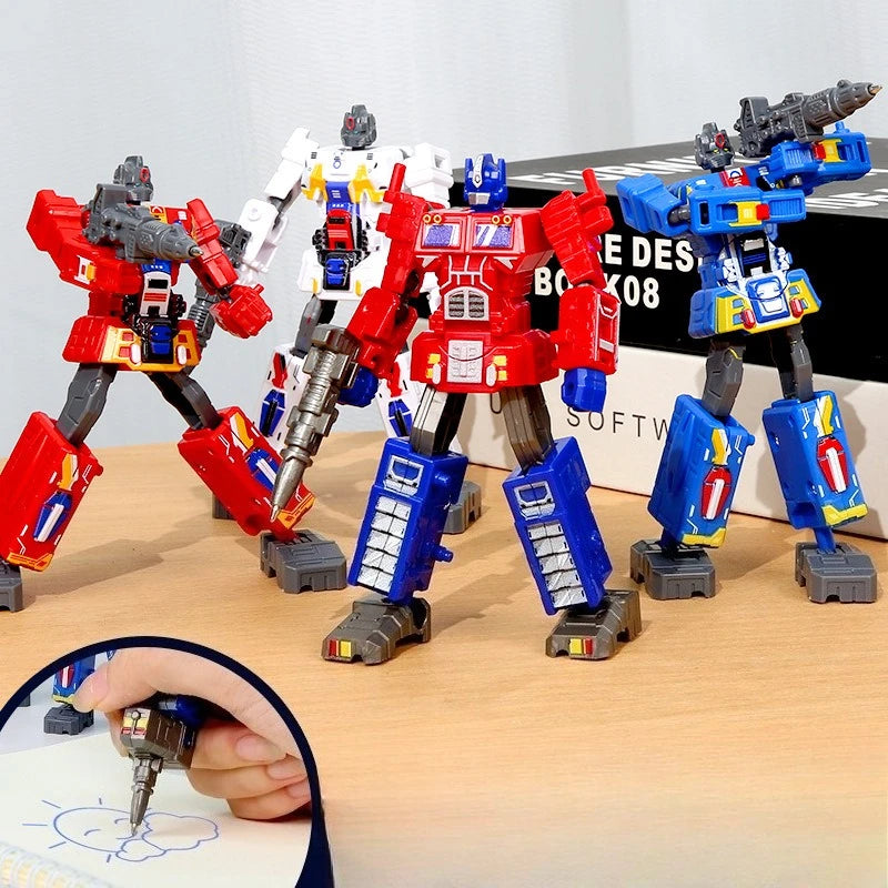 Juguete transformable 2 en 1 - Bolígrafo rojo y amarillo