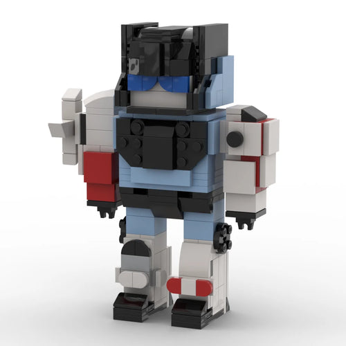 Figura Transformers Defensor — Combinador Brick Azul Blanco y Rojo Protectobot