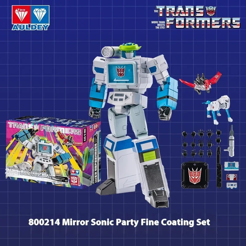 Figura Transformers Soundwave Espejo AAE — Universo Shattered Glass Azul Cielo